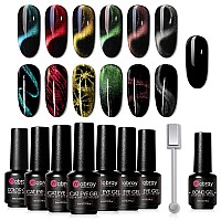 Mobray Cat Eye Gel Nail Polish Set 3D Cateye Magnetic Gel Polish Kit Soak Off Uv Led Nail Art For Professional Women