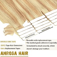 Anrosa Tape In Hair Extensions Human Hair Natural Human Hair Highlight Mixed Color Two Tone Dirty Brown Mixed To Light Platinum