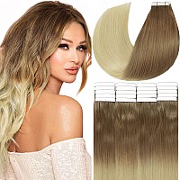 Anrosa Tape In Hair Extensions Human Hair 50G Invisible Pu Tape In Hair Tape In 20 Inchtape In Hair Extensions Natural Hair Fad