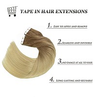 Anrosa Tape In Hair Extensions Human Hair 50G Invisible Pu Tape In Hair Tape In 20 Inchtape In Hair Extensions Natural Hair Fad