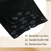 Sunny Add Hair Volume Clip In Hair Extensions Black Clip In Human Hair Extensions Jet Black Real Hair Clip In Extensions Human H