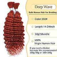 Human Braiding Hair 14 Inch Deep Wave Bulk Human Hair For Braiding No Weft 100 Unprocessed Curly Micro Human Hair Braiding Hair