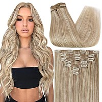 Sunny Clip In Extensions Real Human Hair Blonde Hair Clips Extensions Ash Blonde Highlights Bleach Blonde Human Hair Extensions