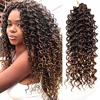 Qrhsuka Curly Crochet Hair For Women Gogo Curl Crochet Hair Deep Wavebraiding Hair Beach Curl Crochet Hair Bohemian Crochet Brai