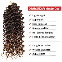 Qrhsuka Curly Crochet Hair For Women Gogo Curl Crochet Hair Deep Wavebraiding Hair Beach Curl Crochet Hair Bohemian Crochet Brai