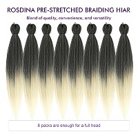 Rosdina Prestretched Braiding Hair 28 Inch 8 Packs Ombre 613 Super Long Braiding Hair For Twist Or Box Braids Yaki Texture H