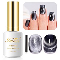 Imtiti Cat Eye Gel Nail Polish 15Ml Black Crystal Glitter Cat Eye Gel Polish With Magnet Dark Gray Magnetic Gel Nail Polish Hol