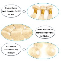 Wiilm 12A 613 Bundles Human Hair Honey Blonde 20 22 24 Inch 3 Body Wave Bundles Human Hair 100 Brazilian Virgin Hair Extensions