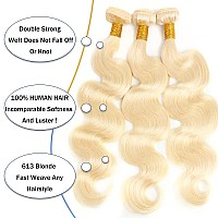 Wiilm 12A 613 Bundles Human Hair 22 24 26 Inch 613 Color Honey Blonde Human Hair Bundles Body Wave 3 Bundles Human Hair 100 Bra