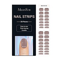 Melodysusie Semi Cured Gel Nail Strips Crystal Brown Works With Any Nail Lamps Salonquality Long Lasting Easy To Apply