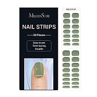 Melodysusie Semi Cured Gel Nail Strips Sage Green Works With Any Nail Lamps Salonquality Long Lasting Easy To Apply Inc