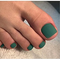 Kxamelie Matte Green Square Press On Toenails Short Fake Toenails Acrylic Toe Nails Pure Colored Artificial Toenails For Women G