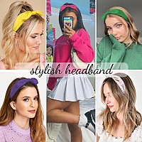 12 Pack Wild Floral Bow Headbands For Women Elastic Headwraps Hair Band Yoga Running Sports Knotted Hair Bands Stretchy Rabbit E