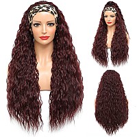 Alicoco Headband Wig Curly Headband Wigs For Women 180 Density Water Wave Glueless Wig Synthetic Half Wig With Headbands Attach