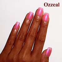 Ozzeal Pearl Gel Nail Polish Pink Glitter Gel Nail Polish Sparkle Shimmer Gel Pearl Glitter Nail Polish Spring Summer Soak Off