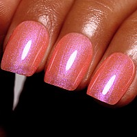 Ozzeal Glitter Gel Polish Light Coral Peach Iridescent Glitter Gel Nail Polish Sparkle Shimmer Gel Glitter Nail Polish Summer R