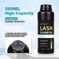 Actrol Lash Shampoo 500Ml Eyelash Cleanser Unscented Foam For Lash Wash And Salon Or Home Care