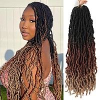 Ombre Faux Locs Crochet Hair Pre Looped 1B3027 Soft Locs 24 Inch 7Packs Soft Locs Crochet Hair For Women Butterfly Loc Hair24In