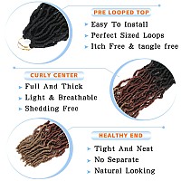 Ombre Faux Locs Crochet Hair Pre Looped 1B3027 Soft Locs 24 Inch 7Packs Soft Locs Crochet Hair For Women Butterfly Loc Hair24In