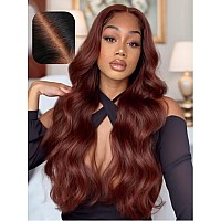 Unice Pre Everything Glueless Frontal Wig Reddish Brown Body Wave 13X4 Pre Cut Lace Front Wigs Human Hair Pre Bleached Invisible