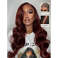 Unice Pre Everything Glueless Frontal Wig Reddish Brown Body Wave 13X4 Pre Cut Lace Front Wigs Human Hair Pre Bleached Invisible