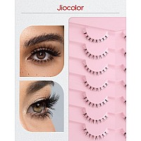 Bottom Lashes Clear Band Wispy Lashes Short C Curl Lower Lashes Natural Under Lashes Pack Jiocolor Cute Bottom Eyelashes 7 Pairs