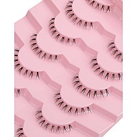 Bottom Lashes Clear Band Wispy Lashes Short C Curl Lower Lashes Natural Under Lashes Pack Jiocolor Cute Bottom Eyelashes 7 Pairs