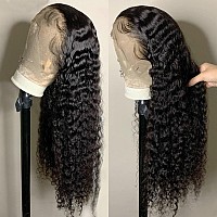 Momaksa 13X6 Lace Front Wigs Human Hair 200 Density Deep Wave Lace Front Wigs Human Hair Pre Plucked Deep Curly Human Hair Wig G