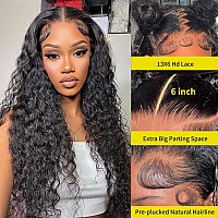 Momaksa 13X6 Lace Front Wigs Human Hair 200 Density Deep Wave Lace Front Wigs Human Hair Pre Plucked Deep Curly Human Hair Wig G