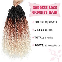 Alicoco Goddess Locs Crochet Hair 14 Inch 8 Packs Faux Locs Crochet Hair For Women Boho Locs Prelooped River Crochet Locs With