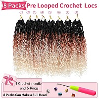 Alicoco Goddess Locs Crochet Hair 14 Inch 8 Packs Faux Locs Crochet Hair For Women Boho Locs Prelooped River Crochet Locs With