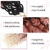 Alicoco Goddess Locs Crochet Hair 14 Inch 8 Packs Faux Locs Crochet Hair For Women Boho Locs Prelooped River Crochet Locs With