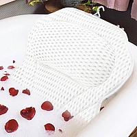 Bath Pillow Luxury Bathtub Pillow 4D Bath Tub Pillows For Head Neck And Back Support Tub Pillow For Bathtub With 6 Nonslip S