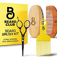 The Beard Club Beard Brush Beard Pick Beard Comb And Scissors Beard Kit For Men Grooming And Care For Beards And Mustaches