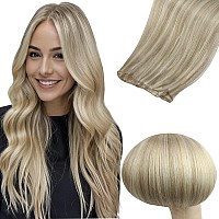 Full Shine Genius Weft Hair Extensions Human Hair Color Ash Blonde Mix Golden Blonde Hand Tied Hair Extensions Soft Silky Hair S