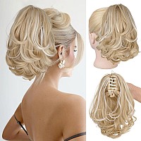 Kookastyle Ponytail Extension 10 Short Claw Clip In Pony Tails Hair Extensions Curly Wavy Synthetic Drawstring Hairpieces For