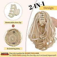 Kookastyle Ponytail Extension 10 Short Claw Clip In Pony Tails Hair Extensions Curly Wavy Synthetic Drawstring Hairpieces For