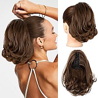 Kookastyle Ponytail Extension 10 Short Claw Clip In Pony Tails Hair Extensions Curly Wavy Synthetic Drawstring Hairpieces For