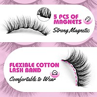 Magnetic Eyelashes With Eyeliner 5 Pairs Eyelashes Natural Look Cat Eye Lashes Magnetic Lashes With Applicator And Magnetic Eyel