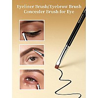 Eigshow Eyeliner Brush Professional Precise Flat Defined Concealer Eyebrow Brush Multifunctional Firm Stiff Synthetic Bristle P