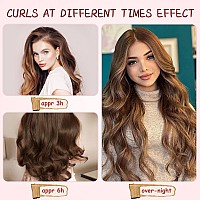 6 Pcs Heatless Hair Curling Set With Satin Overnight Headbands Creates Beautiful Curls Without Heat Damage Pale Pink