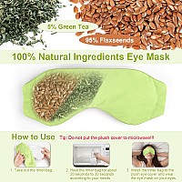 Behoomi Weighted Eye Mask For Sleeping Soft Heated Eye Mask Moist Heat Warm Compress For Eyes Natural Green Tea Flaxseeds Mi