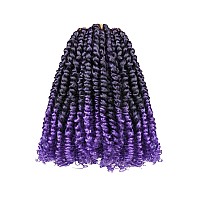 Passion Twist Crochet Hair For Black Women And Kids10 Inch 7 Packs Pre Looped Pretwisted Ombre Purple Crochet Hair Soft Hair Ex