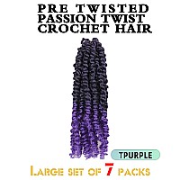 Passion Twist Crochet Hair For Black Women And Kids10 Inch 7 Packs Pre Looped Pretwisted Ombre Purple Crochet Hair Soft Hair Ex