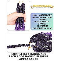 Passion Twist Crochet Hair For Black Women And Kids10 Inch 7 Packs Pre Looped Pretwisted Ombre Purple Crochet Hair Soft Hair Ex