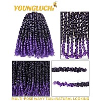 Passion Twist Crochet Hair For Black Women And Kids10 Inch 7 Packs Pre Looped Pretwisted Ombre Purple Crochet Hair Soft Hair Ex