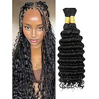 Human Braiding Hair Deep Wave Bulk Human Hair For Braiding No Weft Curly Braiding Hair Extensions For Boho Braids Wet And Wavy