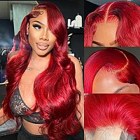 Red Lace Front Wigs Human Hair 13X4 180 Density Body Wave Red Wig Human Hair Pre Plucked Red Human Hair Lace Front Wigs Hd Lace