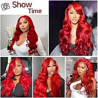 Red Lace Front Wigs Human Hair 13X4 180 Density Body Wave Red Wig Human Hair Pre Plucked Red Human Hair Lace Front Wigs Hd Lace