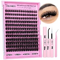 Fluffy Lashes Clusters Kit Wispy Individual Lashes 100D Volume Cluster Eyelash Extensions Kit 1016Mm D Curl Lash Extension Kit